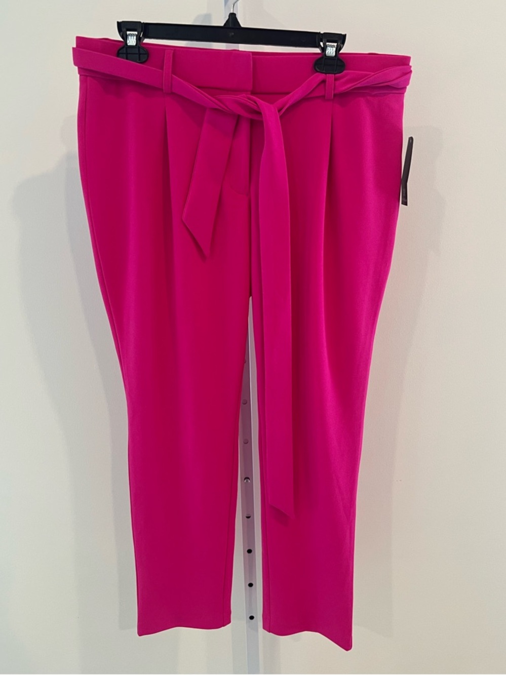 NWT Rafaella Hot Pink Tie Belt Trousers Pants Womens Sz 12